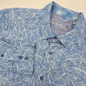 Robert Graham Stelvio Men's Cotton Light Blue Geometric Casual Shirt 2XL
